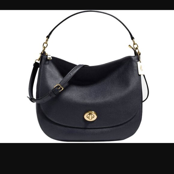 Coach Turnlock Hobo Bag Pebbled Leather - Picture 1 of 8